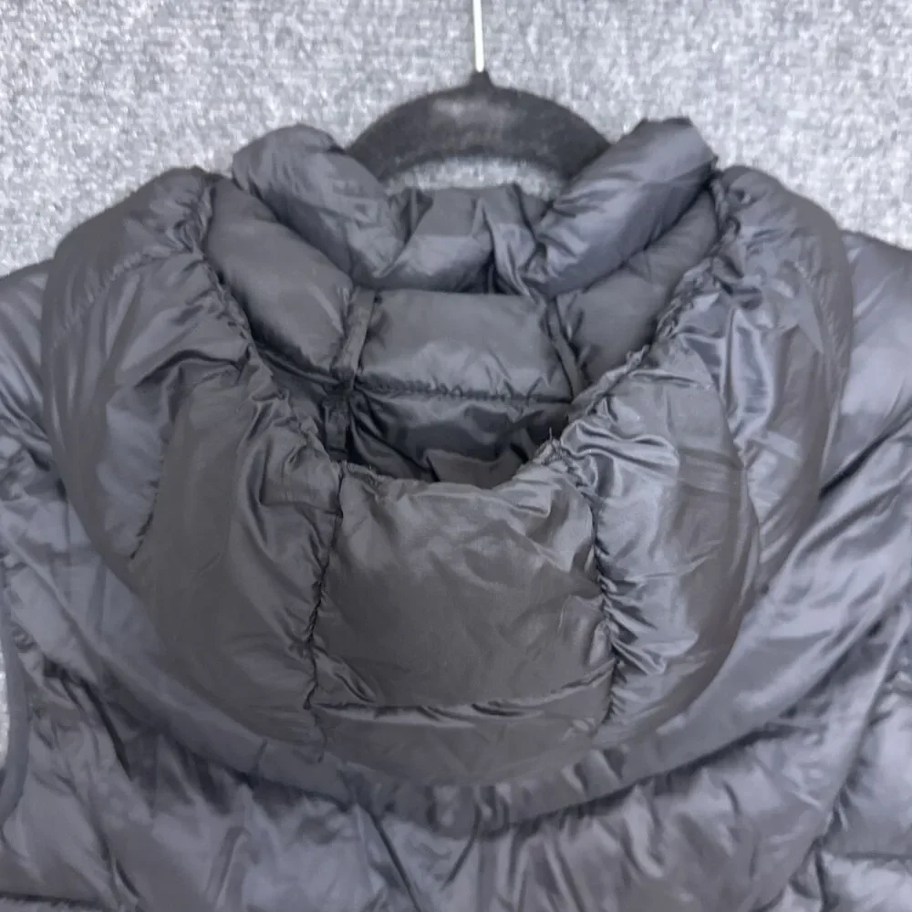 Charter Club Womens Packable Hooded Puffer Vest XL Black Full Zip Pockets